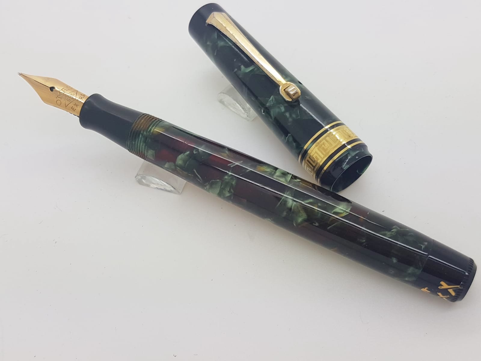 アンティークOmas Extra（訳あり品） Omas Extra Paragon 1991 Celluloid Saft Green Fountain Pen